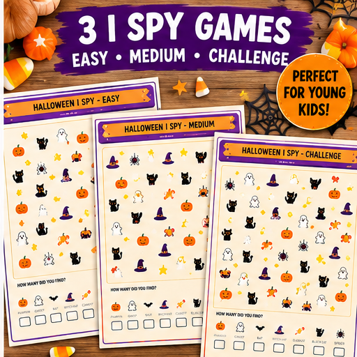 Halloween Party Games Bundle – 11 Printable Kids Games