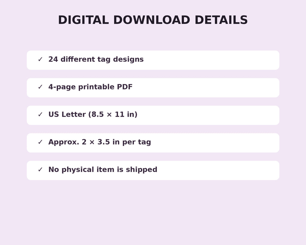 Halloween Gift & Treat Tags – 24 Printable Designs