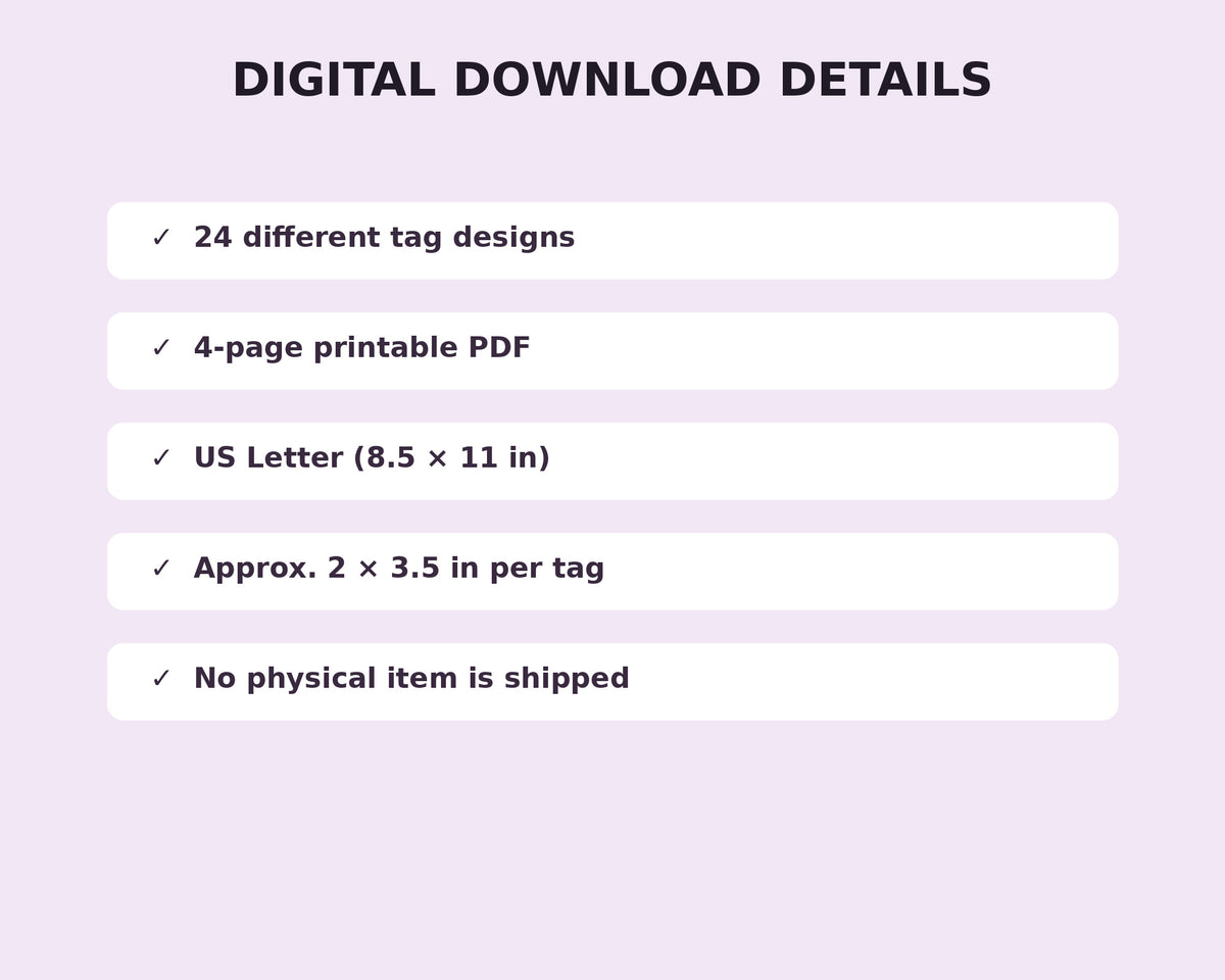 Halloween Gift & Treat Tags – 24 Printable Designs