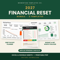 2027 Financial Reset Bundle – Debt Payoff Planner, Monthly Budget & Net Worth Tracker + Impulse Spending Checklist
