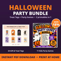 Halloween Party Bundle: 24 treat tags plus 11 kids party games, save 18%